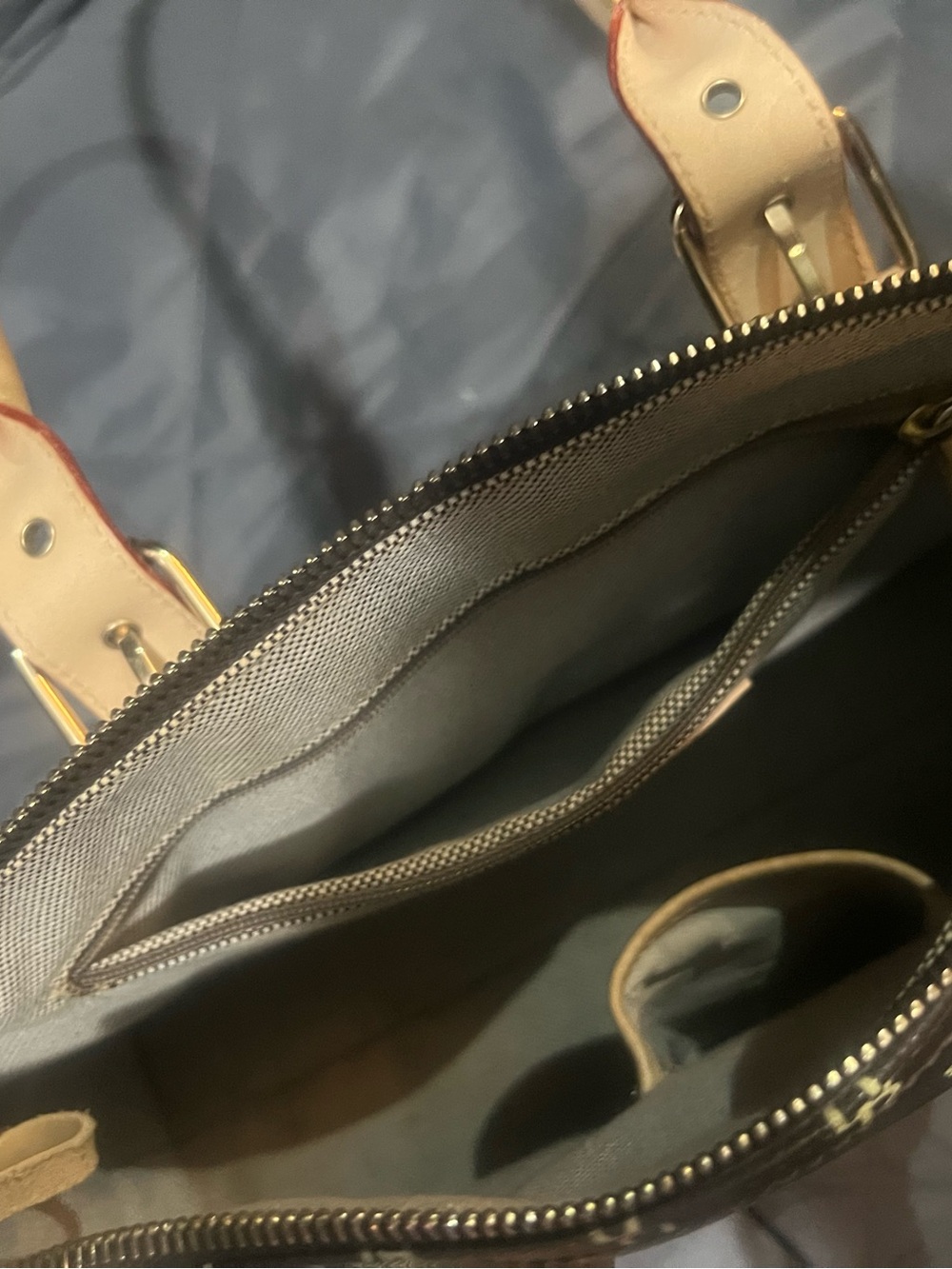 Dooney & Bourke Beige and Brown Leather-Trim Shoulder Tote